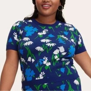 Kate Spade for Target Floral Print Short Sleeve Crew Neck Sweater